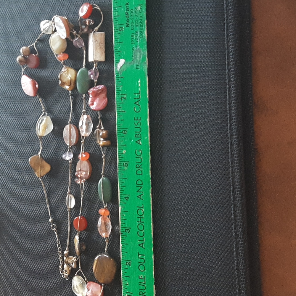 Lia Sophia gold tone precious stone necklace